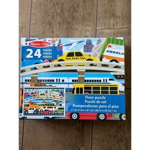 Melissa & Doug 24 Piece Traffic Jam Floor Puzzle Easy Clean Surface Kids 3+ new